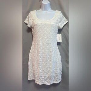 Isaac Mizrahi New York Circle Sexy Lace White‎ Dress Women's Size Medium NWT